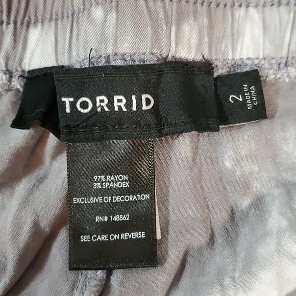 TORRID‎ Relaxed Fit Jogger Stretch Challis Mid-Rise Pants Tie Dye Grey 2x 18-20 - Picture 8 of 10